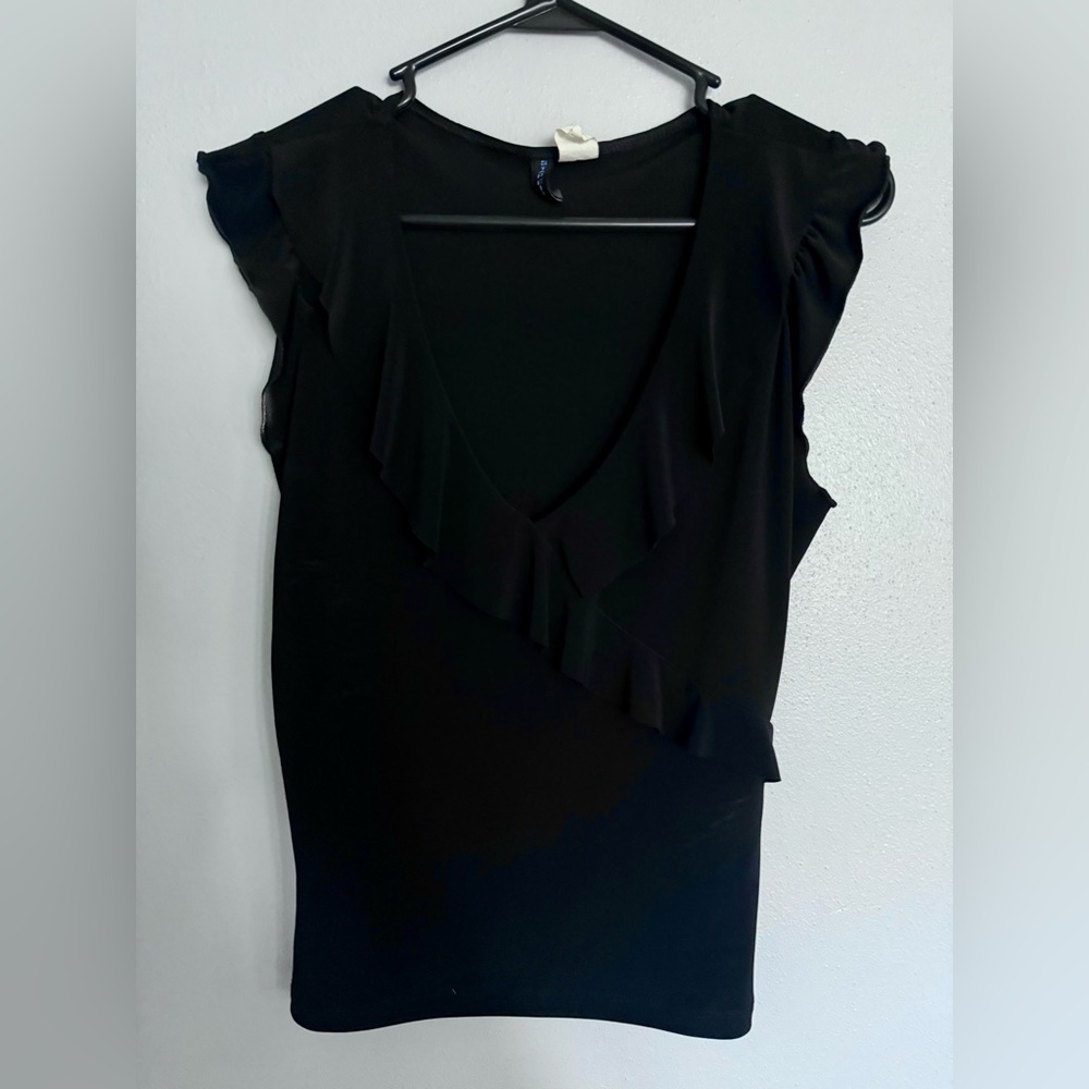 Star City Asymmetrical Black Dress with Ruffles